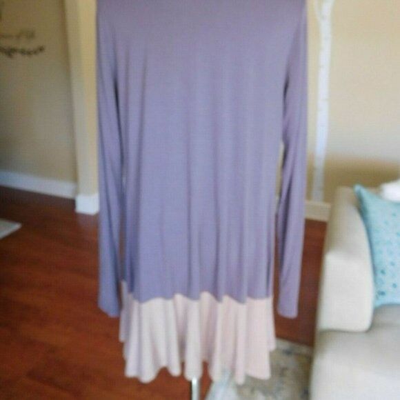 Lovely LOGO By Lori Goldstein Open Front Rayon/Spandex Mauve/Lt Brown Jacket XS - Picture 6 of 9